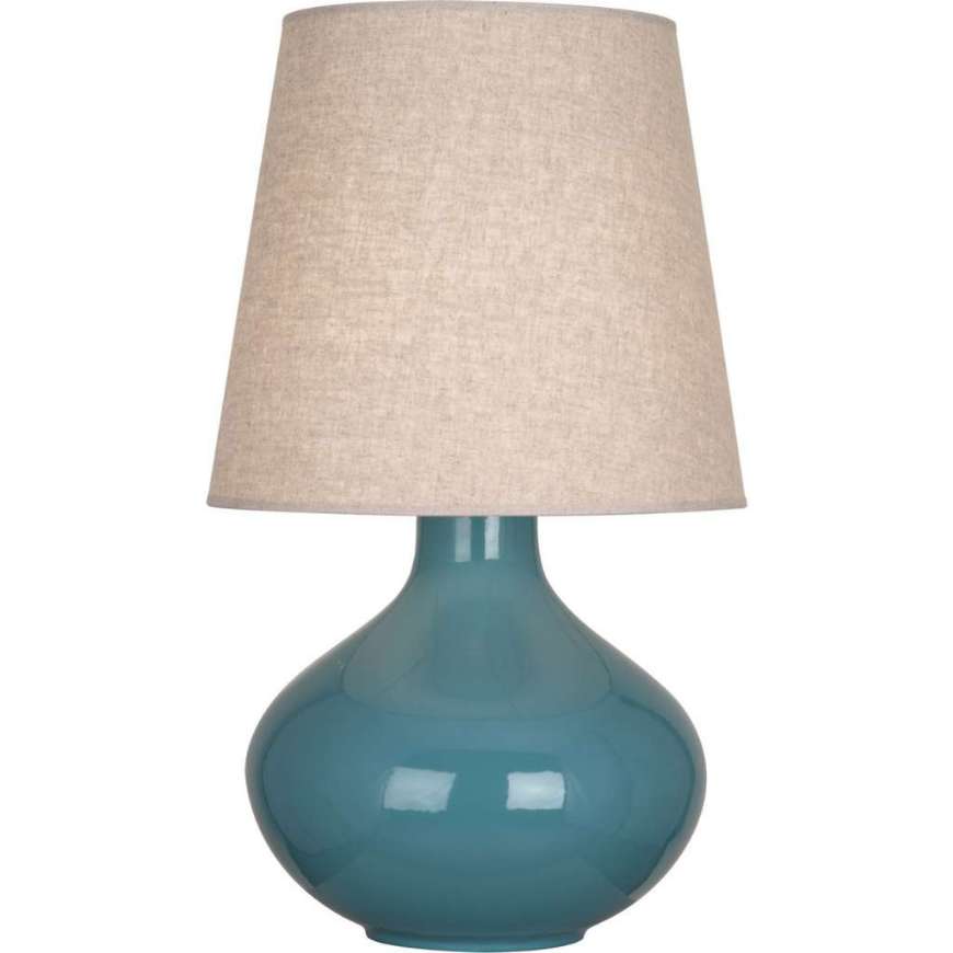 Picture of STEEL BLUE JUNE TABLE LAMP IN STEEL BLUE GLAZED CERAMIC OB991