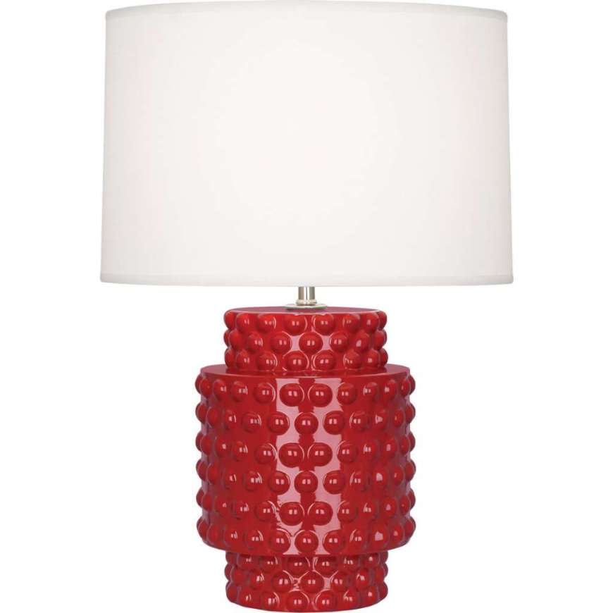 Picture of RUBY RED DOLLY ACCENT LAMP IN RUBY RED GLAZED TEXTURED CERAMIC RR801