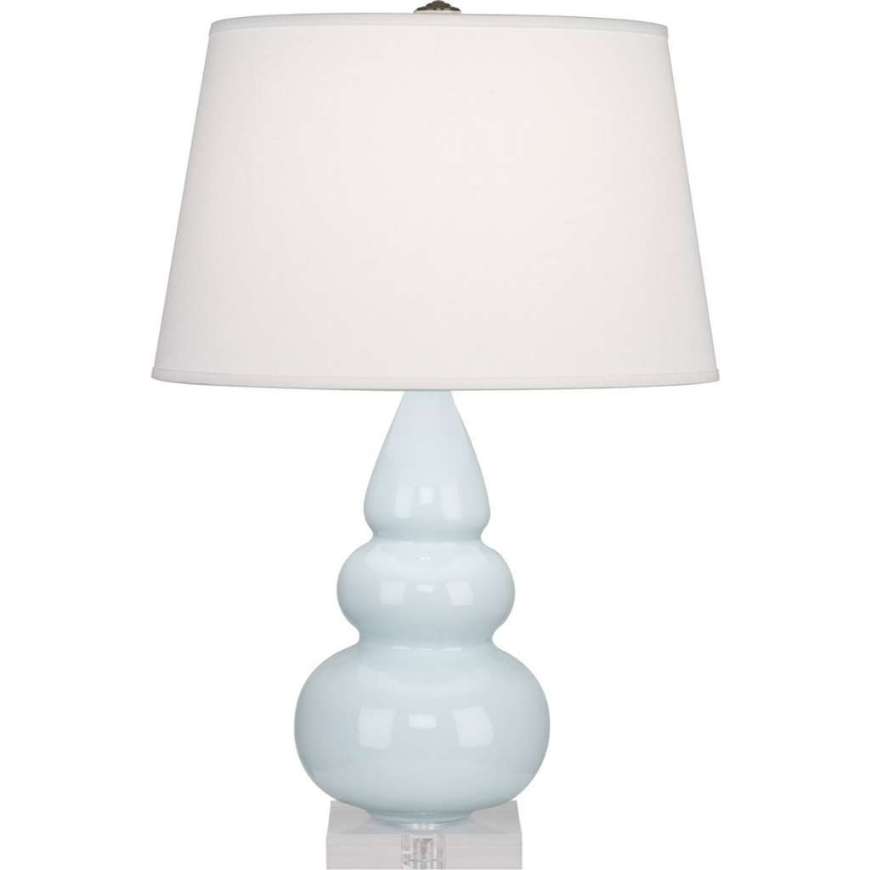 Picture of BABY BLUE SMALL TRIPLE GOURD ACCENT LAMP IN BABY BLUE GLAZED CERAMIC WITH LUCITE BASE A291X