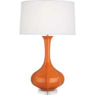 Picture of PUMPKIN PIKE TABLE LAMP IN PUMPKIN GLAZED CERAMIC WITH LUCITE BASE PM996