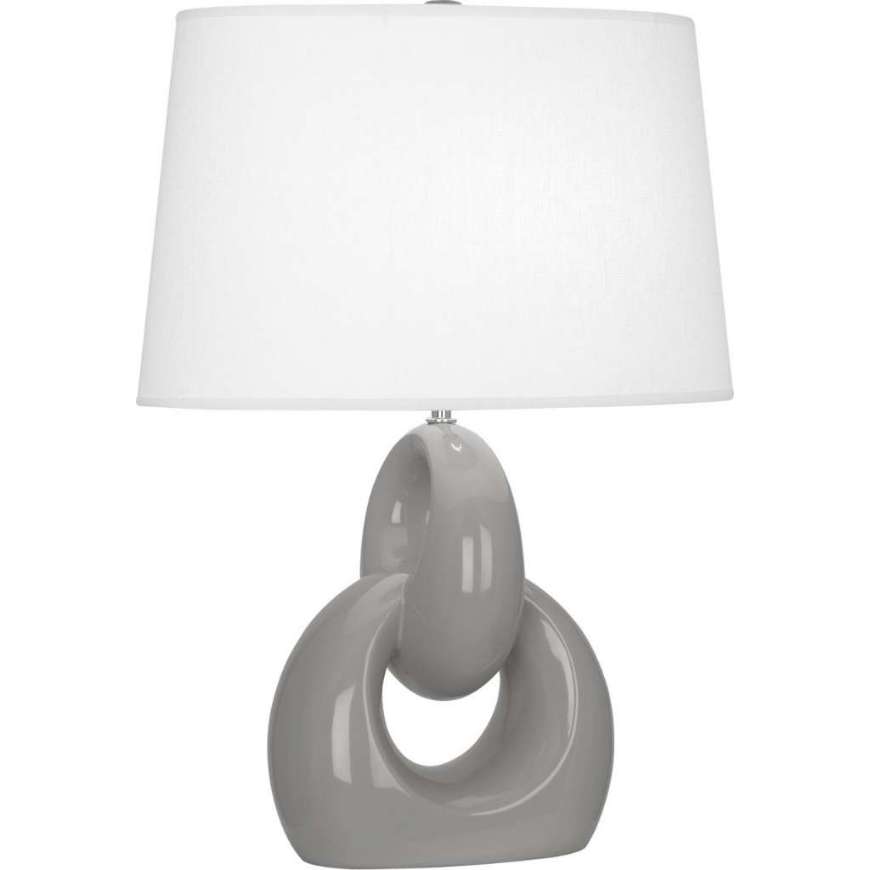 Picture of SMOKEY TAUPE FUSION TABLE LAMP IN SMOKY TAUPE GLAZED CERAMIC WITH POLISHED NICKEL ACCENTS ST981