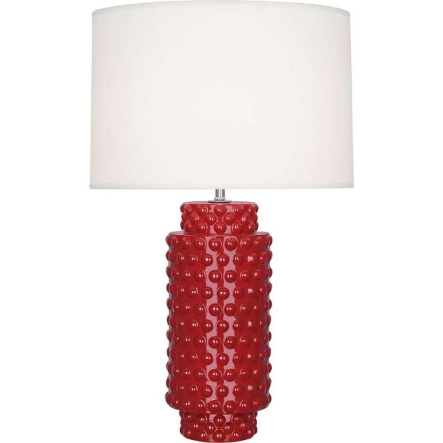 Picture of RUBY RED DOLLY TABLE LAMP IN RUBY RED GLAZED TEXTURED CERAMIC RR800