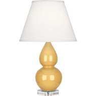 Picture of SUNSET SMALL DOUBLE GOURD ACCENT LAMP IN SUNSET YELLOW GLAZED CERAMIC WITH LUCITE BASE SU13X