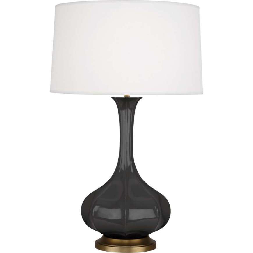 Picture of ASH PIKE TABLE LAMP IN ASH GLAZED CERAMIC WITH AGED BRASS ACCENTS CR994