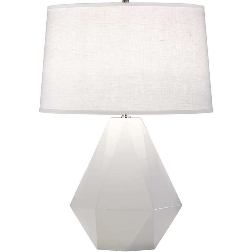 Picture of LILY DELTA TABLE LAMP IN LILY GLAZED CERAMIC WITH POLISHED NICKEL ACCENTS 932