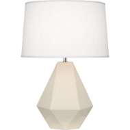 Picture of BONE DELTA TABLE LAMP IN BONE GLAZED CERAMIC WITH POLISHED NICKEL ACCENTS 930