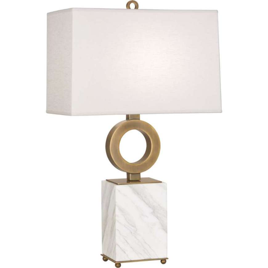 Picture of OCULUS TABLE LAMP IN WARM BRASS FINISH W/ WHITE MARBLE BASE 405