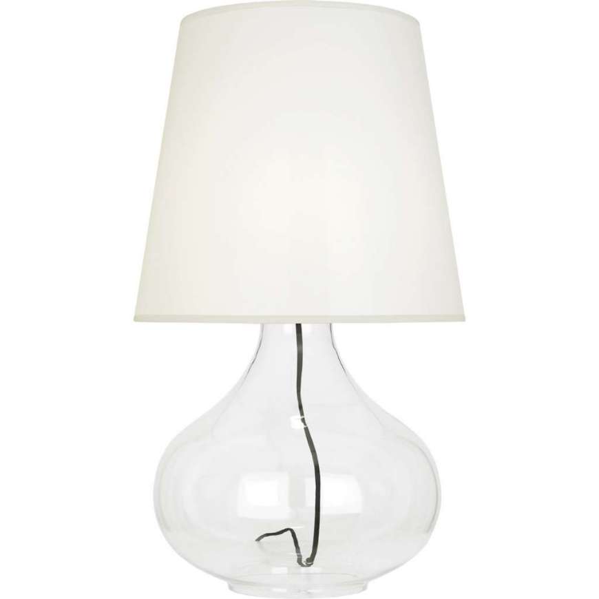 Picture of CLEAR JUNE TABLE LAMP IN CLEAR GLASS BODY WITH BLACK FABRIC WRAPPED CORD 459W