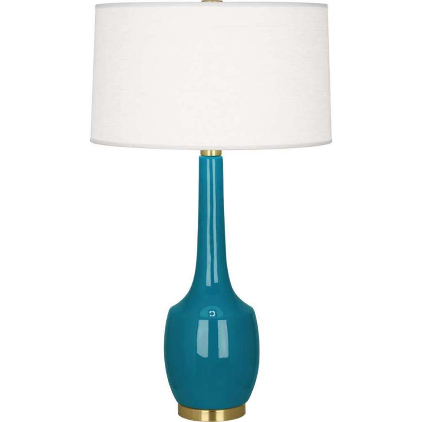 Picture of PEACOCK DELILAH TABLE LAMP IN PEACOCK GLAZED CERAMIC PC701