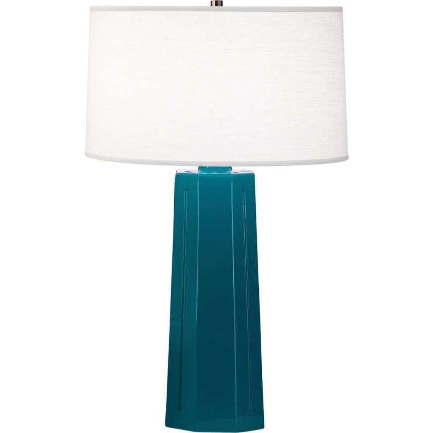 Picture of PEACOCK MASON TABLE LAMP IN PEACOCK GLAZED CERAMIC 964