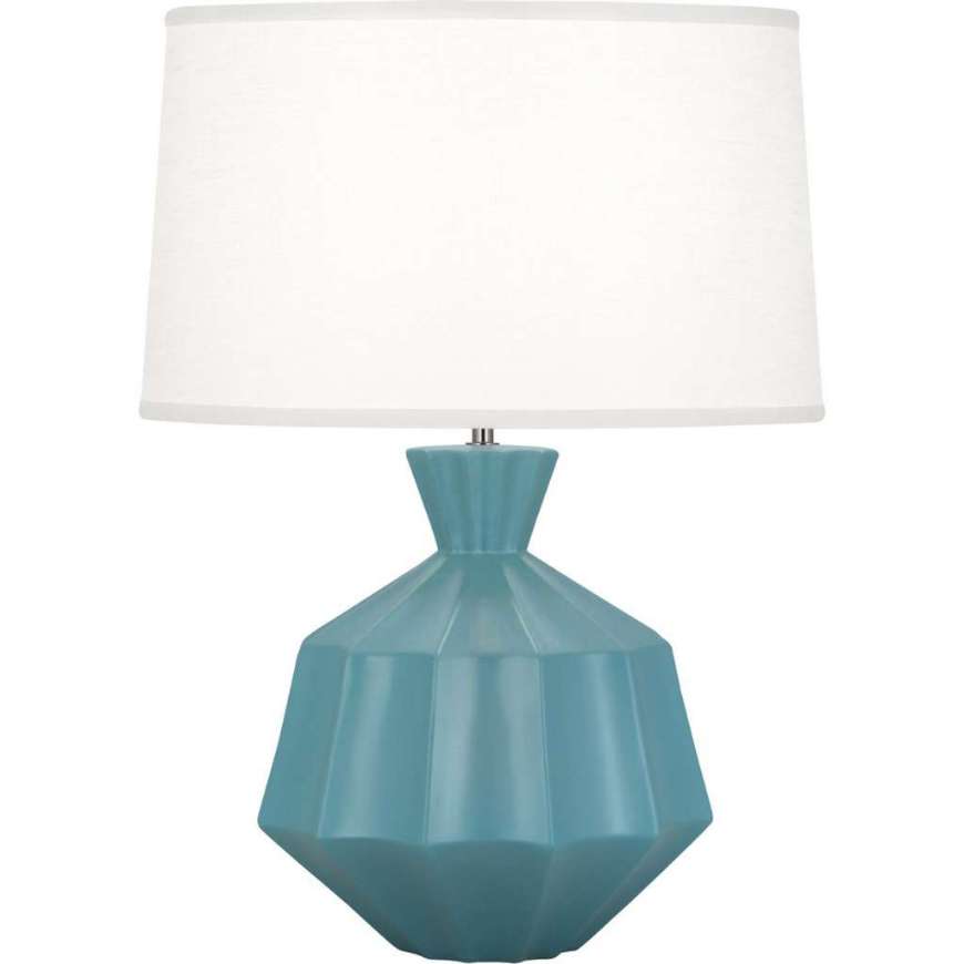 Picture of MATTE STEEL BLUE ORION TABLE LAMP IN MATTE STEEL BLUE GLAZED CERAMIC MOB17