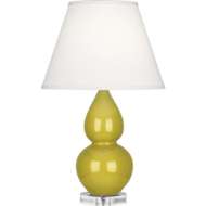 Picture of CITRON SMALL DOUBLE GOURD ACCENT LAMP IN CITRON GLAZED CERAMIC WITH LUCITE BASE CI13X