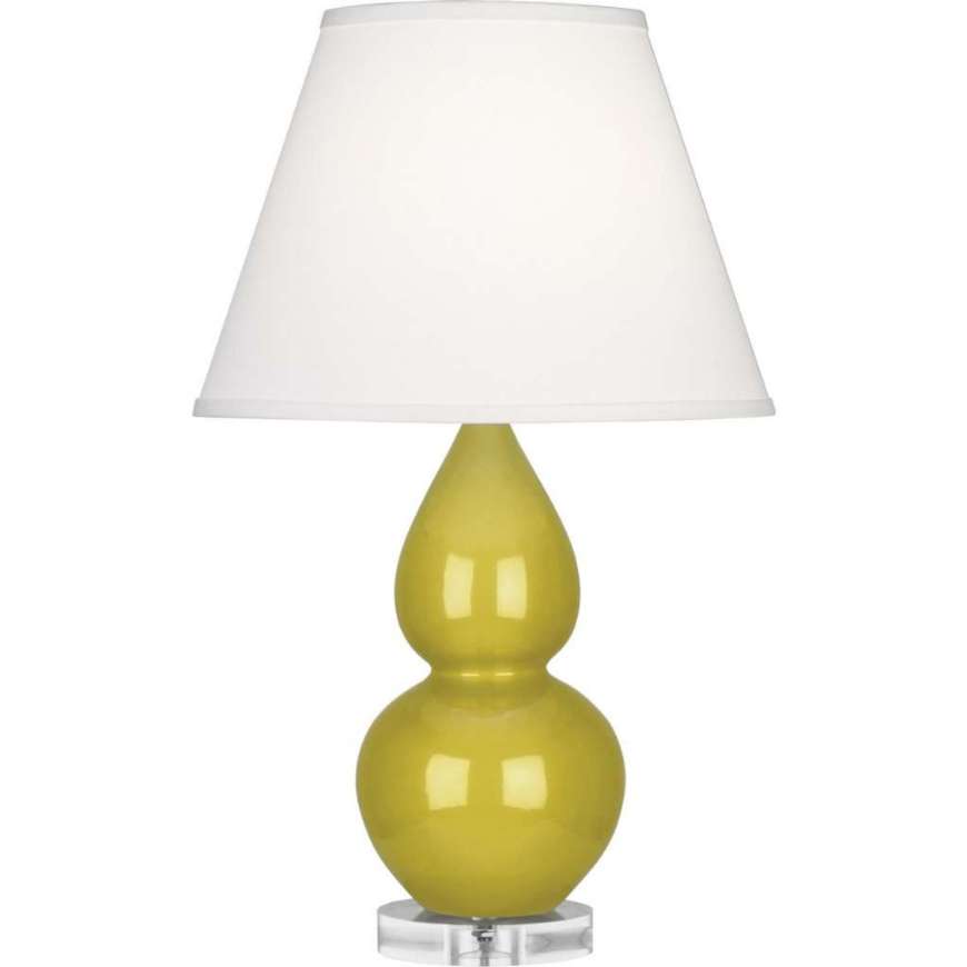 Picture of CITRON SMALL DOUBLE GOURD ACCENT LAMP IN CITRON GLAZED CERAMIC WITH LUCITE BASE CI13X