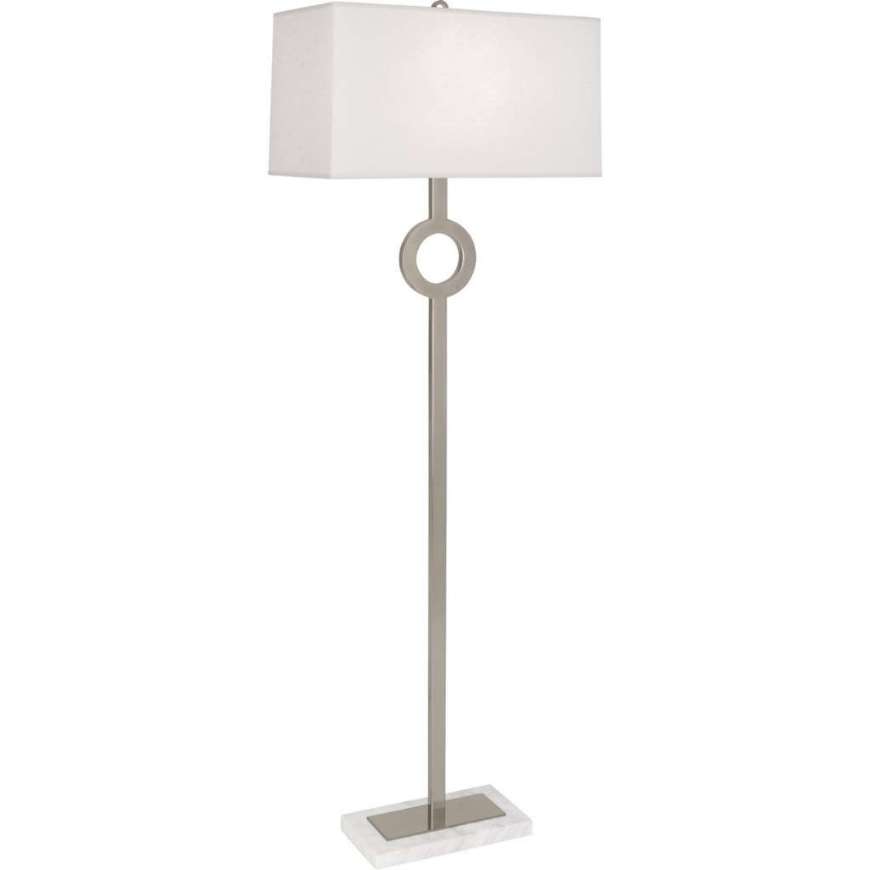 Picture of OCULUS FLOOR LAMP IN ANTIQUE SILVER FINISH W/ WHITE MARBLE BASE S406