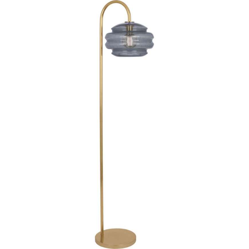 Picture of HORIZON FLOOR LAMP IN MODERN BRASS FINISH WITH SMOKE GRAY GLASS GY63