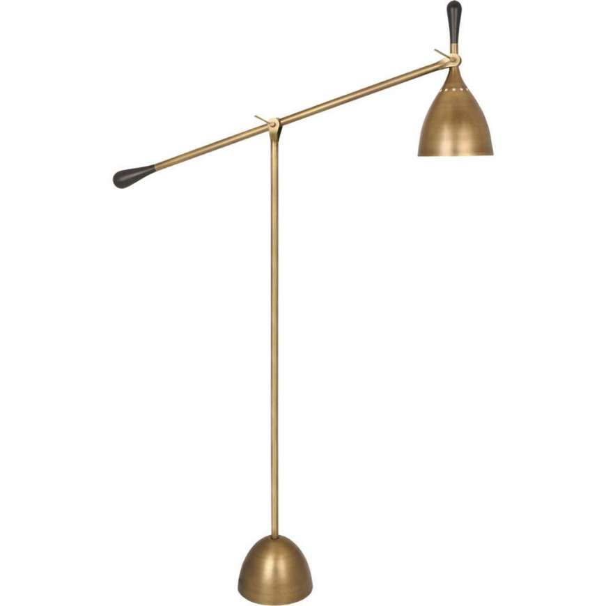 Picture of LEDGER FLOOR LAMP IN WARM BRASS FINISH WITH DARK WALNUT ACCENTS 1341