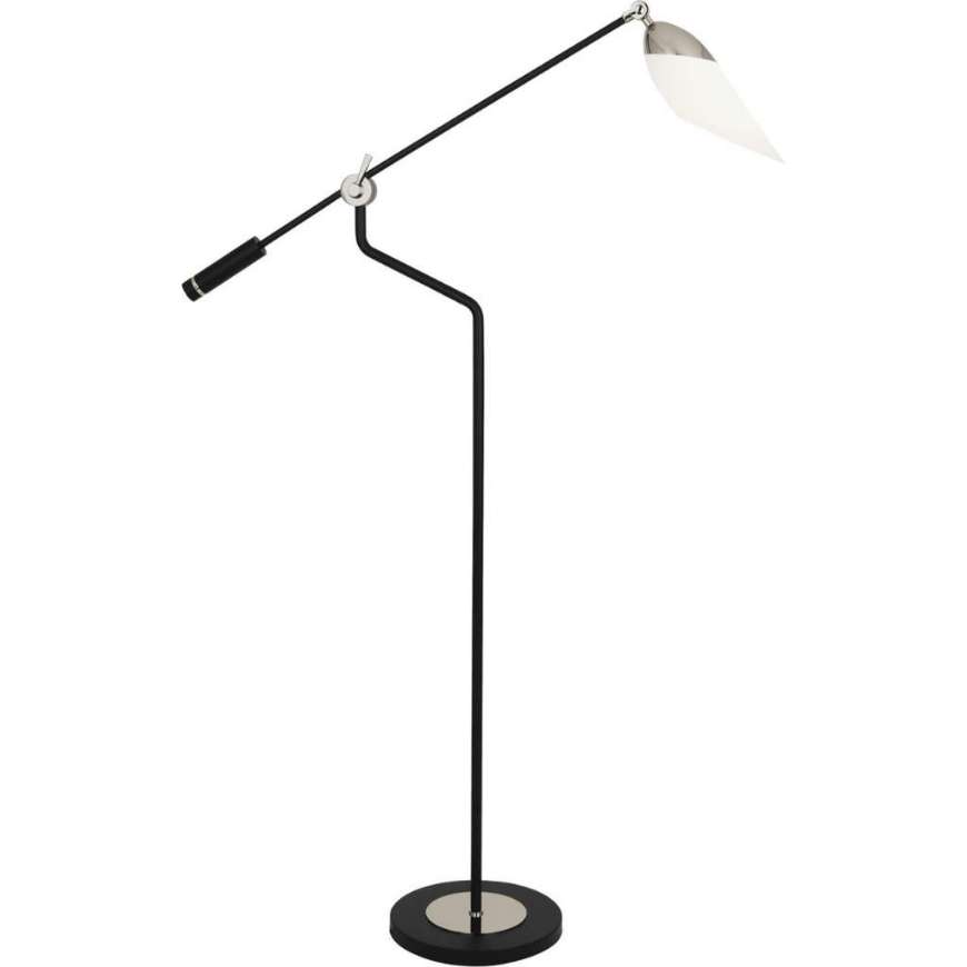 Picture of FERDINAND FLOOR LAMP IN MATTE BLACK PAINTED FINISH W/ POLISHED NICKEL ACCENTS S1211