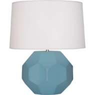 Picture of MATTE STEEL BLUE FRANKLIN TABLE LAMP IN MATTE STEEL BLUE GLAZED CERAMIC MOB01