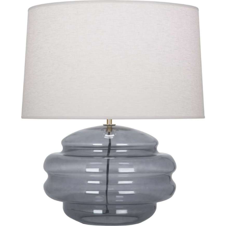 Picture of HORIZON TABLE LAMP IN MODERN BRASS FINISH WITH SMOKE GRAY GLASS GY60