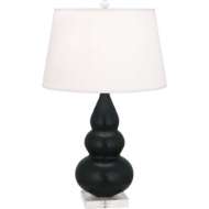 Picture of MATTE OBSIDIAN SMALL TRIPLE GOURD ACCENT LAMP MOS33