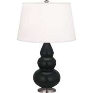 Picture of MATTE OBSIDIAN SMALL TRIPLE GOURD ACCENT LAMP MOS32