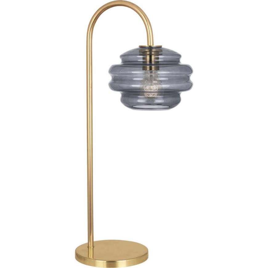 Picture of HORIZON TABLE LAMP IN MODERN BRASS FINISH WITH SMOKE GRAY GLASS GY62