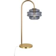 Picture of HORIZON TABLE LAMP IN MODERN BRASS FINISH WITH SMOKE GRAY GLASS GY62