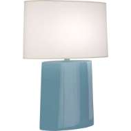 Picture of STEEL BLUE VICTOR TABLE LAMP IN STEEL BLUE GLAZED CERAMIC OB03