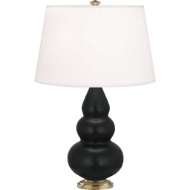 Picture of MATTE OBSIDIAN SMALL TRIPLE GOURD ACCENT LAMP MOS30