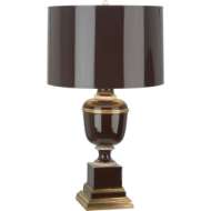 Picture of ANNIKA TABLE LAMP IN CHOCOLATE LACQUERED PAINT WITH NATURAL BRASS AND IVORY CRACKLE ACCENTS 2502