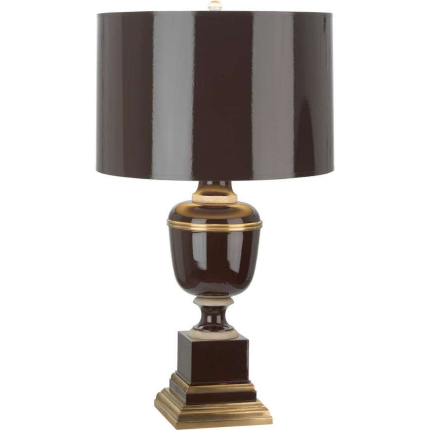 Picture of ANNIKA TABLE LAMP IN CHOCOLATE LACQUERED PAINT WITH NATURAL BRASS AND IVORY CRACKLE ACCENTS 2502