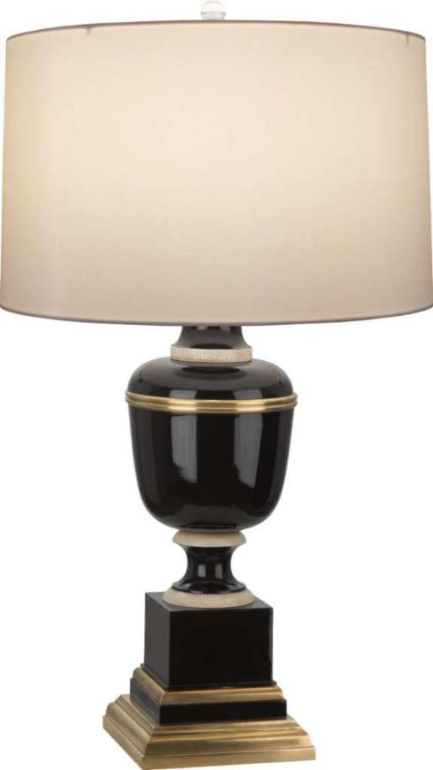 Picture of ANNIKA TABLE LAMP IN BLACK LACQUERED PAINT WITH NATURAL BRASS AND IVORY CRACKLE ACCENTS 2503X