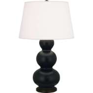 Picture of MATTE OBSIDIAN TRIPLE GOURD TABLE LAMP MOS41