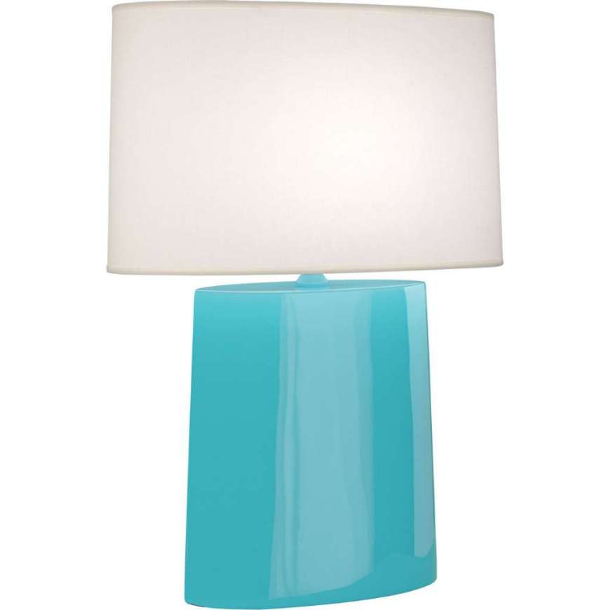 Picture of EGG BLUE VICTOR TABLE LAMP IN EGG BLUE GLAZED CERAMIC EB03