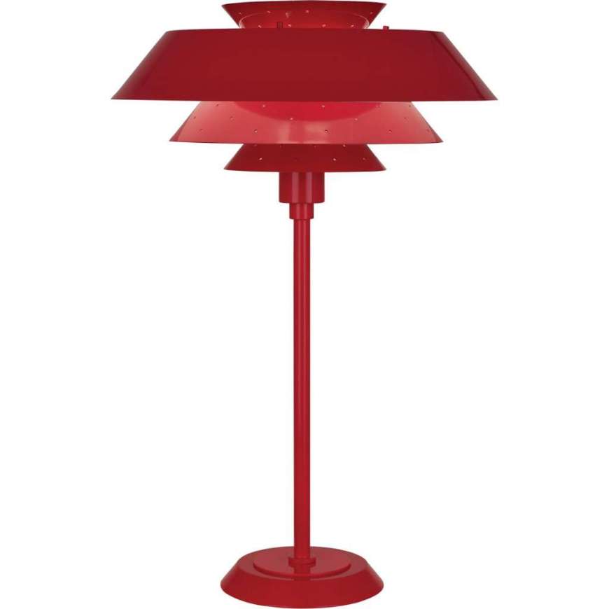 Picture of PIERCE TABLE LAMP IN RUBY RED GLOSS FINISH RR780