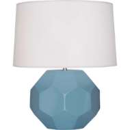 Picture of STEEL BLUE FRANKLIN TABLE LAMP IN STEEL BLUE GLAZED CERAMIC OB01