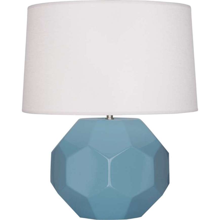 Picture of STEEL BLUE FRANKLIN TABLE LAMP IN STEEL BLUE GLAZED CERAMIC OB01