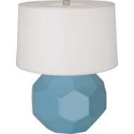 Picture of STEEL BLUE FRANKLIN TABLE LAMP IN STEEL BLUE GLAZED CERAMIC OB01