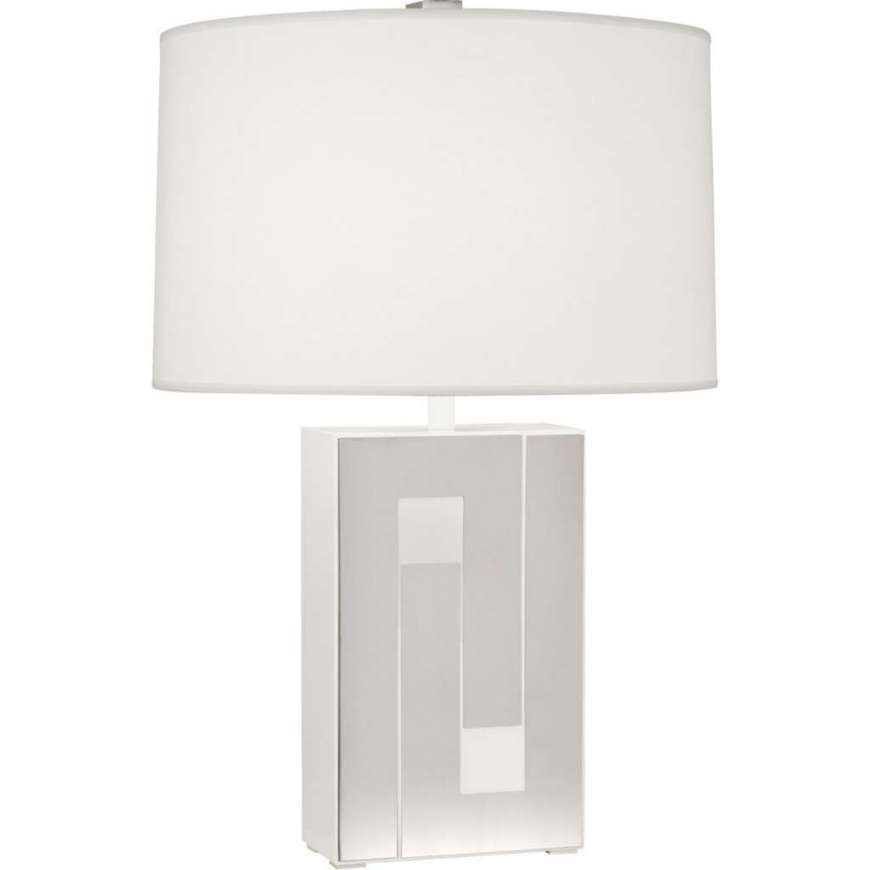 Picture of BLOX TABLE LAMP IN WHITE ENAMEL FINISH W/ POLISHED NICKEL ACCENTS WH579