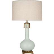 Picture of CELADON ATHENA TABLE LAMP IN CELADON GLAZED CERAMIC WITH AGED BRASS ACCENTS CL992