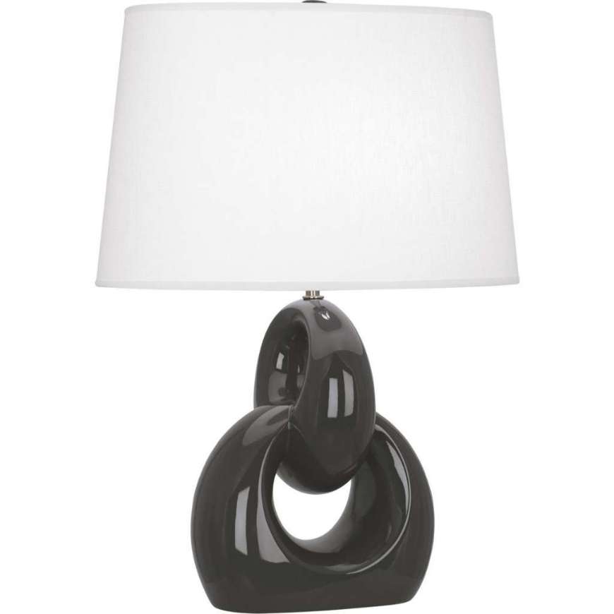 Picture of ASH FUSION TABLE LAMP IN ASH GLAZED CERAMIC WITH POLISHED NICKEL ACCENTS CR981