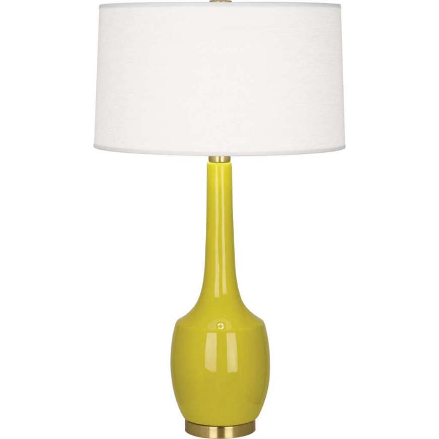 Picture of CITRON DELILAH TABLE LAMP IN CITRON GLAZED CERAMIC WITH ANTIQUE BRASS FINISH CI701