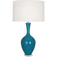 Picture of PEACOCK AUDREY TABLE LAMP IN PEACOCK GLAZED CERAMIC PC980