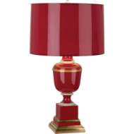 Picture of ANNIKA TABLE LAMP IN RED LACQUERED PAINT WITH NATURAL BRASS AND IVORY CRACKLE ACCENTS 2501