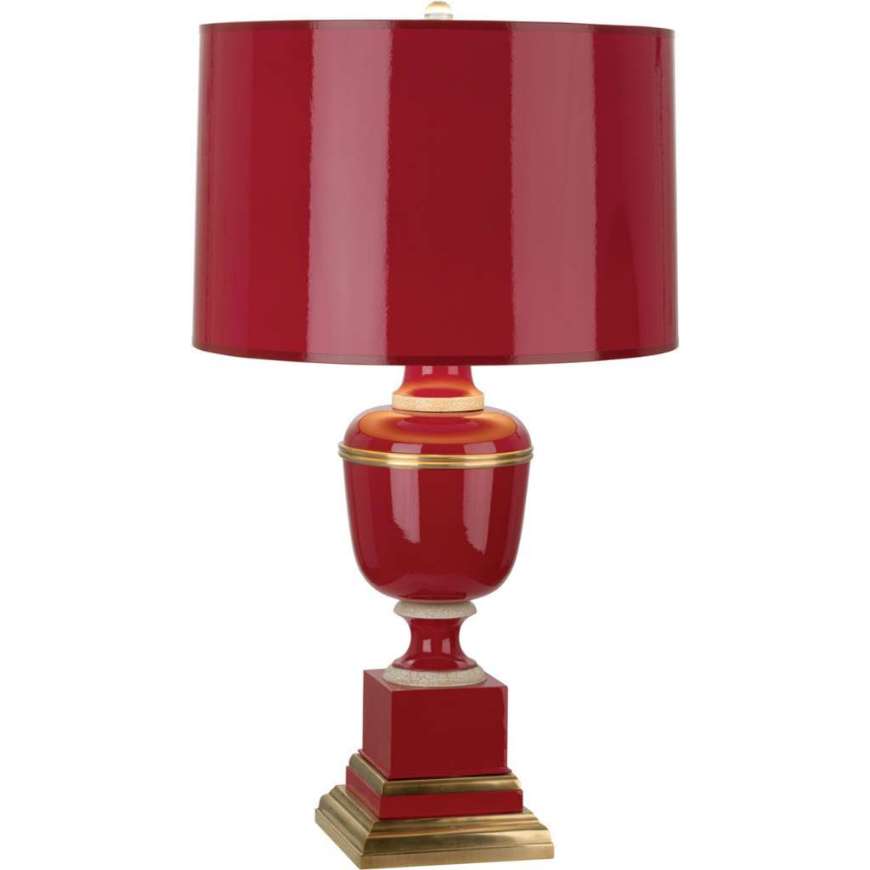 Picture of ANNIKA TABLE LAMP IN RED LACQUERED PAINT WITH NATURAL BRASS AND IVORY CRACKLE ACCENTS 2501