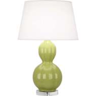 Picture of WILLIAMSBURG RANDOLPH TABLE LAMP IN MUTED CHARTREUSE GLAZED CERAMIC WITH LUCITE BASE PG997