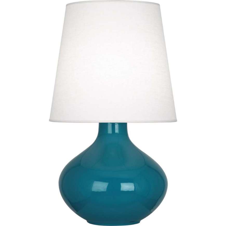 Picture of PEACOCK JUNE TABLE LAMP IN PEACOCK GLAZED CERAMIC PC993