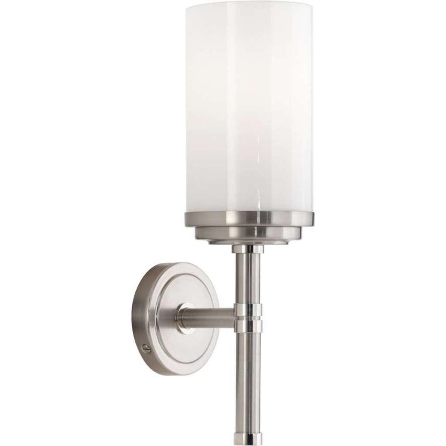 Picture of HALO WALL SCONCE IN BRUSHED NICKEL FINISH WITH POLISHED NICKEL ACCENTS B1324