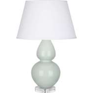 Picture of CELADON DOUBLE GOURD TABLE LAMP IN CELADON GLAZED CERAMIC WITH LUCITE BASE A791X