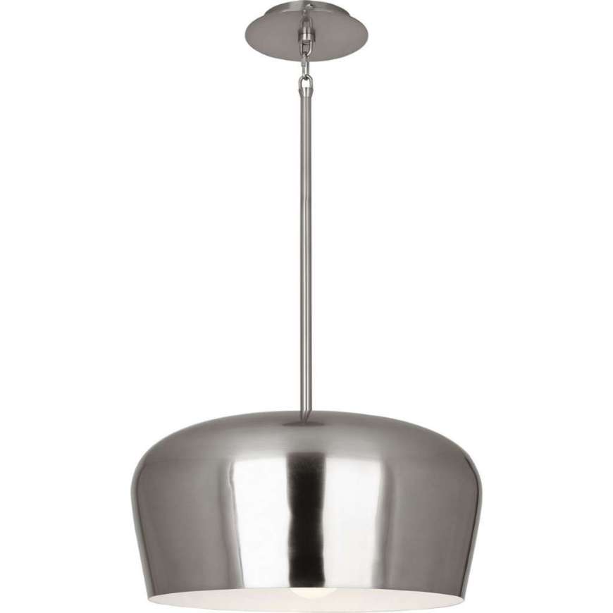 Picture of RICO ESPINET BUMPER PENDANT IN DARK ANTIQUE NICKEL FINISH WITH PAINTED WHITE SHADE INTERIOR D610